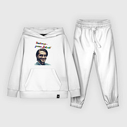 Костюм хлопковый детский Улыбается - значит добрый, цвет: белый