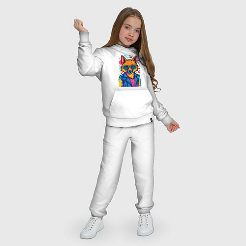 Детский костюм Лиса Pop Colors / Белый – фото 3