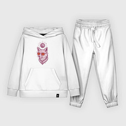 Костюм хлопковый детский Лиса в очках с диско-шаром, цвет: белый