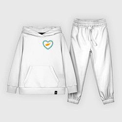 Костюм хлопковый детский Кипр в сердечке, цвет: белый