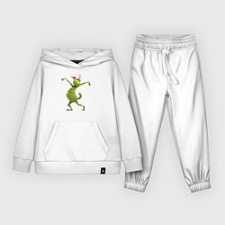 Костюм хлопковый детский Гринч в предвкушении нового года, цвет: белый