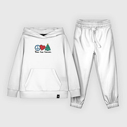 Костюм хлопковый детский Мир, любовь, Рождество, цвет: белый