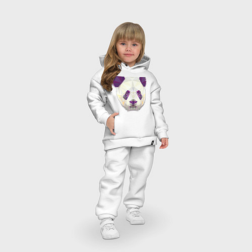 Детский костюм оверсайз Полигональная панда / Белый – фото 3