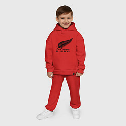 Детский костюм оверсайз New Zeland: All blacks, цвет: красный — фото 2