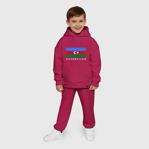 Детский костюм оверсайз Азербайджан / Маджента – фото 4