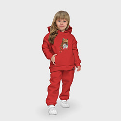 Детский костюм оверсайз Полигональный лис, цвет: красный — фото 2