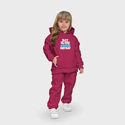 Детский костюм оверсайз Eat sleep swim repeat, цвет: маджента — фото 2