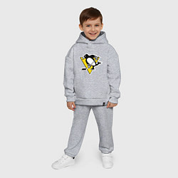 Детский костюм оверсайз Pittsburgh Penguins, цвет: меланж — фото 2