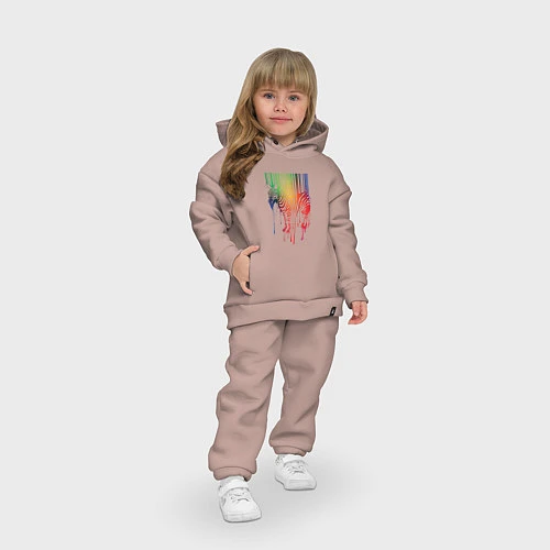 Детский костюм оверсайз Color zebra / Пыльно-розовый – фото 3