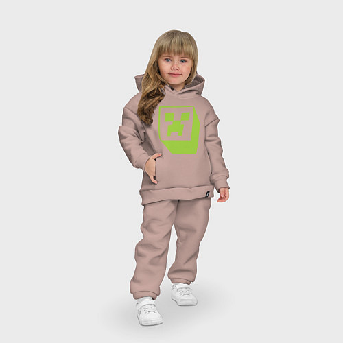 Детский костюм оверсайз Green Creeper / Пыльно-розовый – фото 3