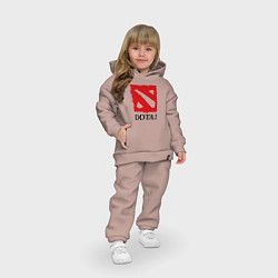 Детский костюм оверсайз Dota 2: Logo, цвет: пыльно-розовый — фото 2