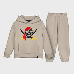 Детский костюм оверсайз Пиратская футболка, цвет: миндальный