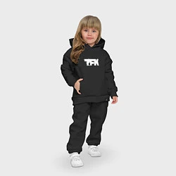 Детский костюм оверсайз TFK: White Logo, цвет: черный — фото 2