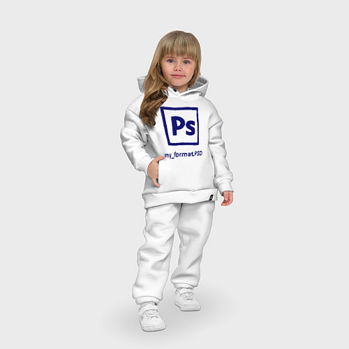 Детский костюм оверсайз Photoshop / Белый – фото 3