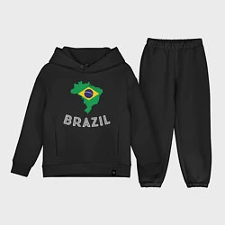 Детский костюм оверсайз Brazil Country, цвет: черный