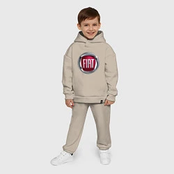 Детский костюм оверсайз FIAT logo, цвет: миндальный — фото 2