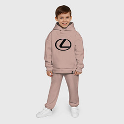 Детский костюм оверсайз Logo lexus, цвет: пыльно-розовый — фото 2