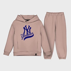 Детский костюм оверсайз NY - Yankees, цвет: пыльно-розовый