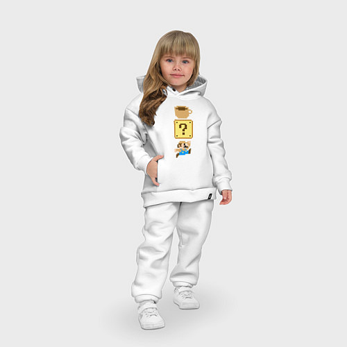 Детский костюм оверсайз Любитель кофе Марио / Белый – фото 3