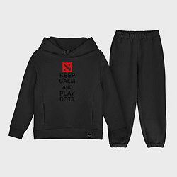 Детский костюм оверсайз Keep Calm & Play Dota, цвет: черный