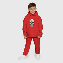 Детский костюм оверсайз Golden Skull, цвет: красный — фото 2