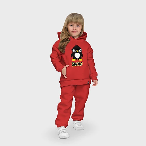 Детский костюм оверсайз SWAG Penguin / Красный – фото 3