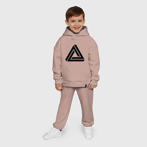 Детский костюм оверсайз Triangle Visual Illusion / Пыльно-розовый – фото 4