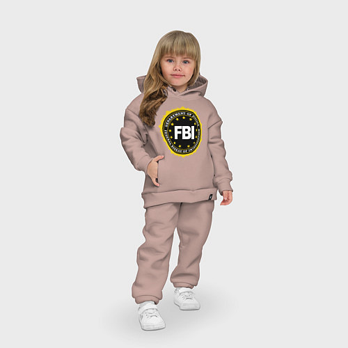 Детский костюм оверсайз FBI Departament / Пыльно-розовый – фото 3