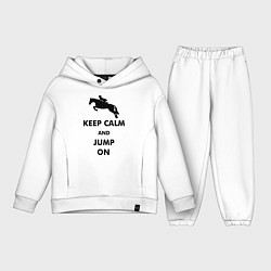 Детский костюм оверсайз Keep Calm & Jump On, цвет: белый