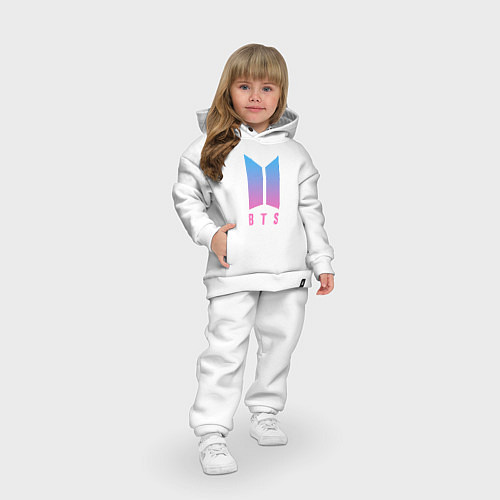 Детский костюм оверсайз BTS: Neon Jung Kook / Белый – фото 3