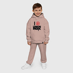Детский костюм оверсайз I love Linkin Park, цвет: пыльно-розовый — фото 2