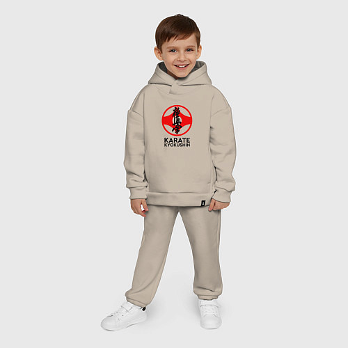 Детский костюм оверсайз Karate Kyokushin / Миндальный – фото 4