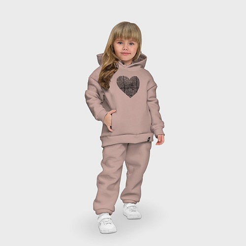 Детский костюм оверсайз След на сердце / Пыльно-розовый – фото 3