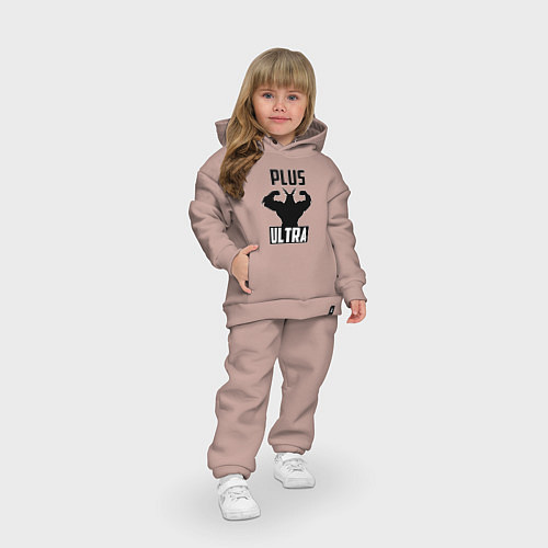 Детский костюм оверсайз PLUS ULTRA черный / Пыльно-розовый – фото 3