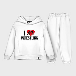 Детский костюм оверсайз I love wrestling, цвет: белый