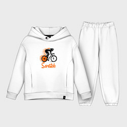 Детский костюм оверсайз Cycling scratch race, цвет: белый