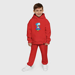 Детский костюм оверсайз BRAWL STARS LEON SHARK, цвет: красный — фото 2