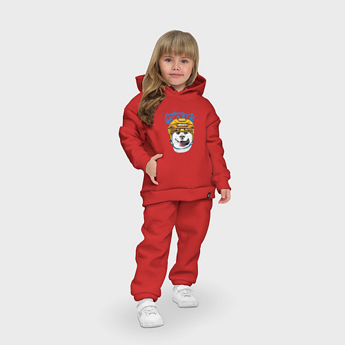 Детский костюм оверсайз Hockey Dog / Красный – фото 3