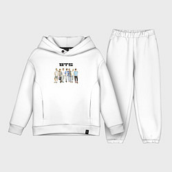 Детский костюм оверсайз BTS группа, цвет: белый