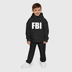 Детский костюм оверсайз FBI, цвет: черный — фото 2