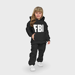 Детский костюм оверсайз FBI, цвет: черный — фото 2
