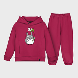 Детский костюм оверсайз Totoro и бабочка, цвет: маджента