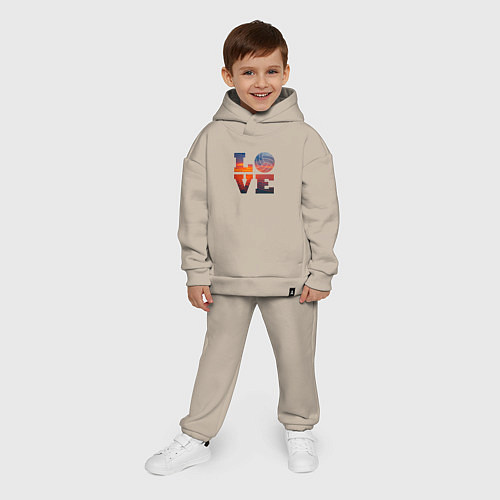 Детский костюм оверсайз LOVE Volleyball / Миндальный – фото 4