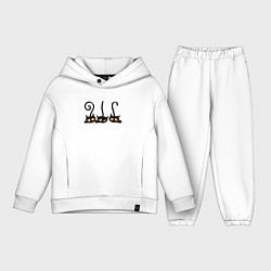 Детский костюм оверсайз Котики, цвет: белый