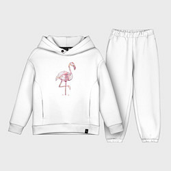 Детский костюм оверсайз Узорчатый фламинго, цвет: белый
