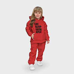 Детский костюм оверсайз EAT SLEEP BASKETBALL REPEAT, цвет: красный — фото 2