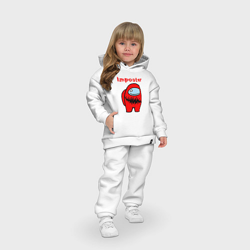 Детский костюм оверсайз AMONG US - IMPOSTOR / Белый – фото 3