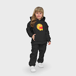 Детский костюм оверсайз Смайлик с сердечком, цвет: черный — фото 2