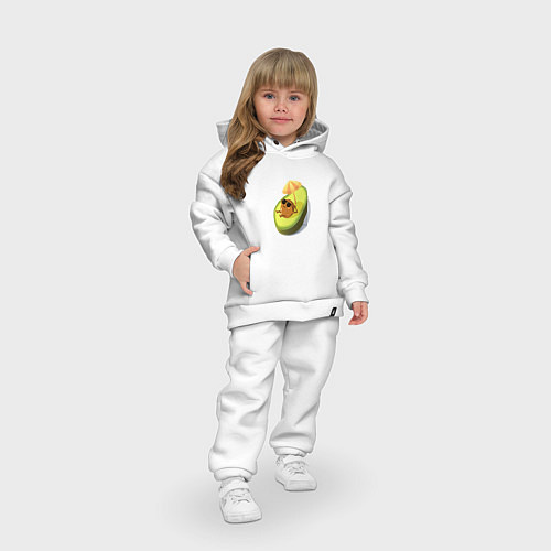 Детский костюм оверсайз Авокадо / Белый – фото 3
