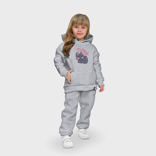 Детский костюм оверсайз Cute Girl / Меланж – фото 3